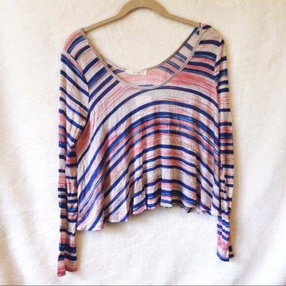 Lush Tops - LUSH Multi-Colored Loose Cropped Top